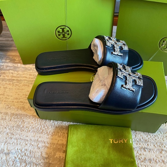 Tory Burch Double T Deco Sport Slide Sandals - Picture 3 of 8